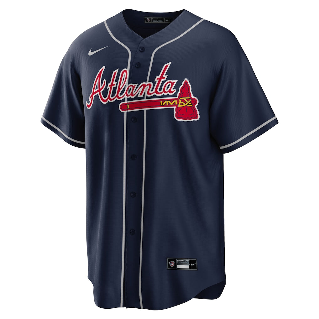 Men's Atlanta Braves Dansby Swanson Navy Alternate Replica Player Name Jersey