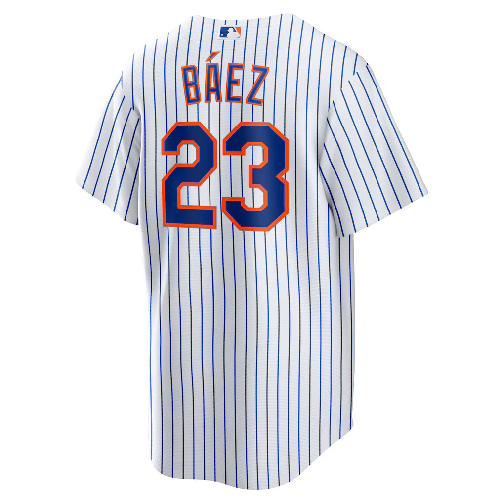 Men's New York Mets Javier Báez White Home Official Replica Player Jersey